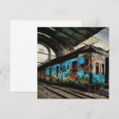 Verlaten trein met graffiti straatkunst (Voorkant / Achterkant)