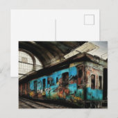 Verlaten trein met Graffiti Urban Street Art Briefkaart (Voorkant / Achterkant)