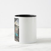 Verlaten trein met Graffiti Urban Street Art Mok (Midden)