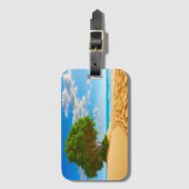 Verlaten Tropisch Eiland Zandstrand Bagagelabel (Voorkant (verticaal))