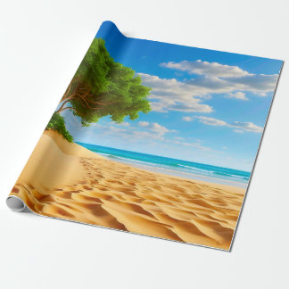 Verlaten Tropisch Eiland Zandstrand  Cadeaupapier
