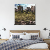 Verlaten | Urbane Post-Apocalyptische Kunst Canvas Afdruk (Insitu (Slaapkamer))
