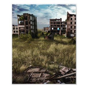 Verlaten   Urbane Post-Apocalyptische Kunst Foto Afdruk