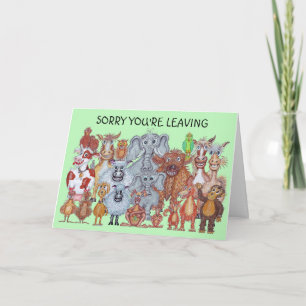 Verlaten van dierenkarikatuur kaart