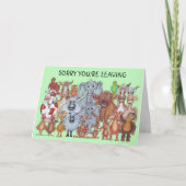 Verlaten van dierenkarikatuur kaart (Voorkant)