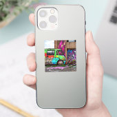 Verlaten Van en Bike Graffiti Urban Art Sticker (Telefoon)