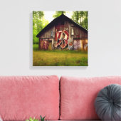 Verlaten Verweerde schuur in de Bossen Canvas Afdruk (Insitu (Woonkamer))