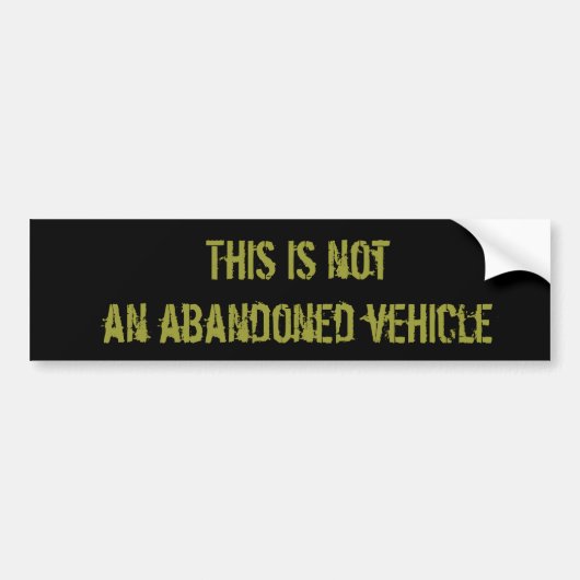 Verlaten voertuig bumpersticker (Voorkant)