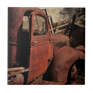 Verlaten vrachtwagen tegeltje