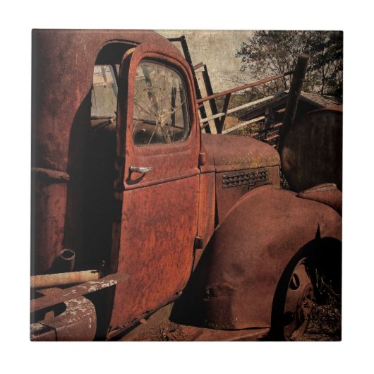 Verlaten vrachtwagen tegeltje (Voorkant)