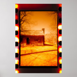 Verlaten Westerne hut op film Poster