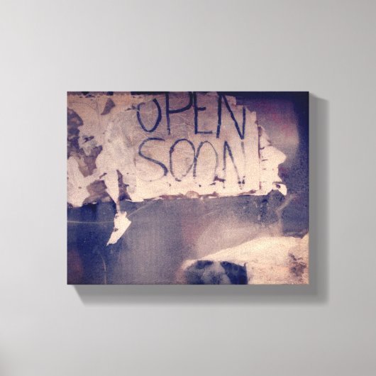 Verlaten winkel met snel open teken afwijzen canvas afdruk (Voorkant)