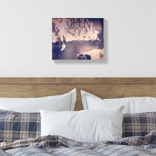 Verlaten winkel met snel open teken afwijzen canvas afdruk (Insitu (Slaapkamer))