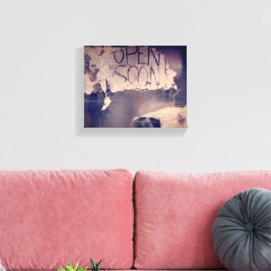 Verlaten winkel met snel open teken afwijzen canvas afdruk (Insitu (Woonkamer))