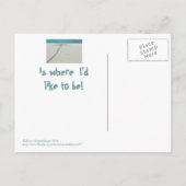 VERLATEN WIT ZANDSTRAND, SCHADUW LONE PALM TREE BRIEFKAART (Achterkant)