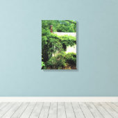 Verlaten Witte Huis in de Bossen Canvas Afdruk (Insitu (Houten vloer))