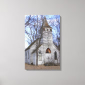 Verlaten Witte Land Kerk Canvas Afdruk (Voorkant)