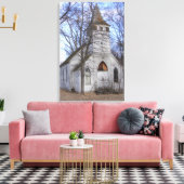 Verlaten Witte Land Kerk Canvas Afdruk (Insitu (Woonkamer))