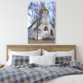 Verlaten Witte Land Kerk Canvas Afdruk (Insitu (Slaapkamer))