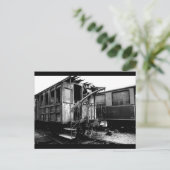 Verlaten Wooden Passenger Car Le Mastrou Briefkaar Briefkaart (Staand voorkant)