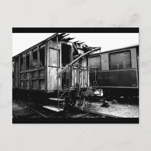 Verlaten Wooden Passenger Car Le Mastrou Briefkaar Briefkaart (Voorkant)