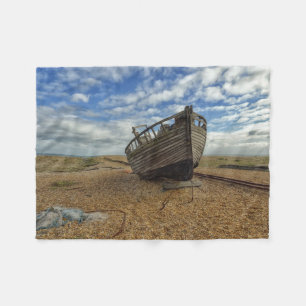Verlaten Wooden Vissen Boat Dungeness Fleece Deken