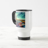 Verlaten wrakstukken van de vuurtoren reisbeker (Voorkant links)