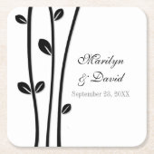 Verlaten zwarte bijkantoren kartonnen onderzetters (Voorkant)