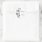 Verlaten zwarte bijkantoren ronde sticker (Tas)