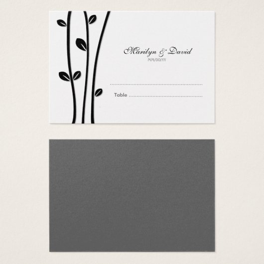 Verlaten zwarte bijkantoren Wedding Escort Visitekaartje (Voorkant /achterkant)