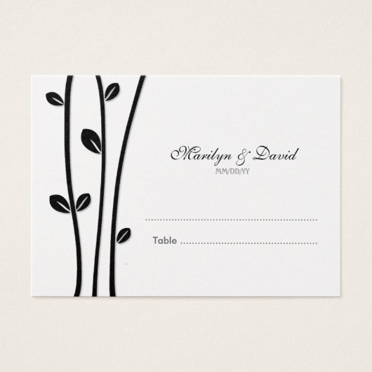 Verlaten zwarte bijkantoren Wedding Escort Visitekaartje (Voorkant)