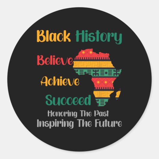 Verleden Inspirerende Toekomst Black History Maand Ronde Sticker (Voorkant)