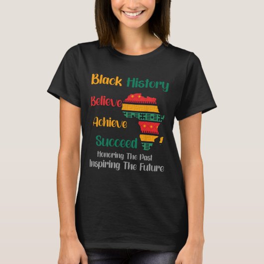 Verleden Inspirerende Toekomst Black History Maand T-shirt (Voorkant)