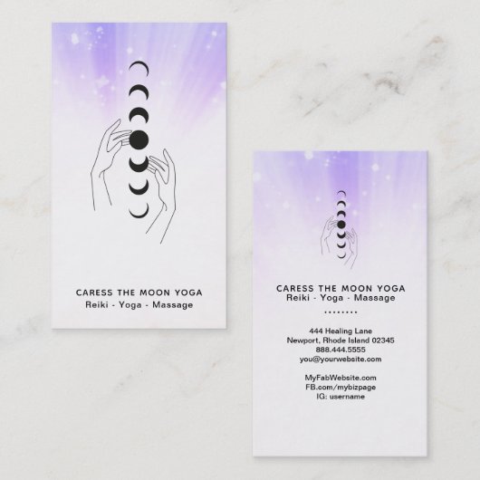 *~* Verleg de motorfase + de handen Celestiel Visitekaartje (Voorkant / Achterkant)