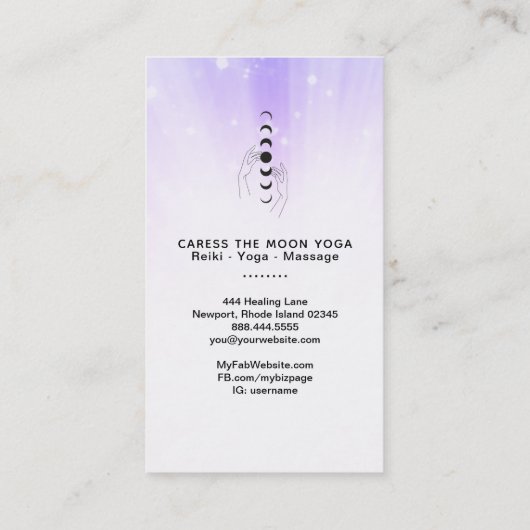 *~* Verleg de motorfase + de handen Celestiel Visitekaartje (Achterkant)