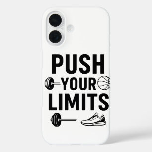 Verleg je grenzen – sportmotivatie iPhone 16 hoesje