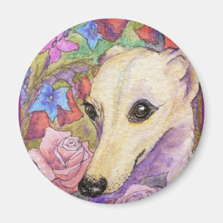 Verlegen Bloem Whippet Magneet