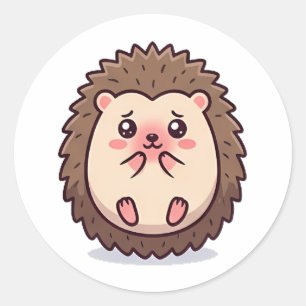 Verlegen Egeltje Ronde Sticker