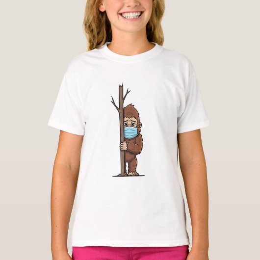 Verlegen Gemaskerde Sasquatch Kinderen T-shirt (Voorkant)