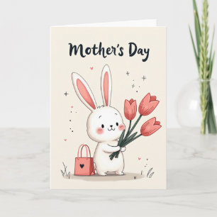 Verlegen Konijn Tulp Kaart