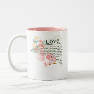 Verlegen Kuiken & Waterverf Bloemen Mok | Vintage