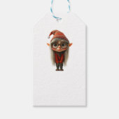 Verlegen Meisje Kerst Elf Kraft Gift Labels Cadeaulabel (Voorkant)