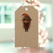 Verlegen Meisje Kerst Elf Kraft Gift Labels Cadeaulabel