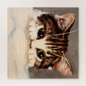 Verlegen & Nieuwsgierig Tabby Kitten Legpuzzel (Horizontaal)