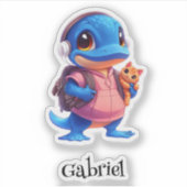 Verlegen Platypus Gepersonaliseerde Vinyl Sticker (Voorkant)