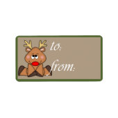 Verlegen rendier cadeau Label (Voorkant)