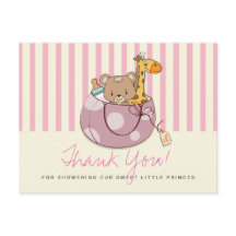 Verlegen Roze Baby Dieren Baby Shower Bedankt
