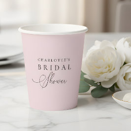 Verlegen Roze Persoonlijke Bruidsdouche Papieren Bekers