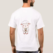 Verlegen Schaap Bloeit Met Bloem T-shirt (Achterkant)