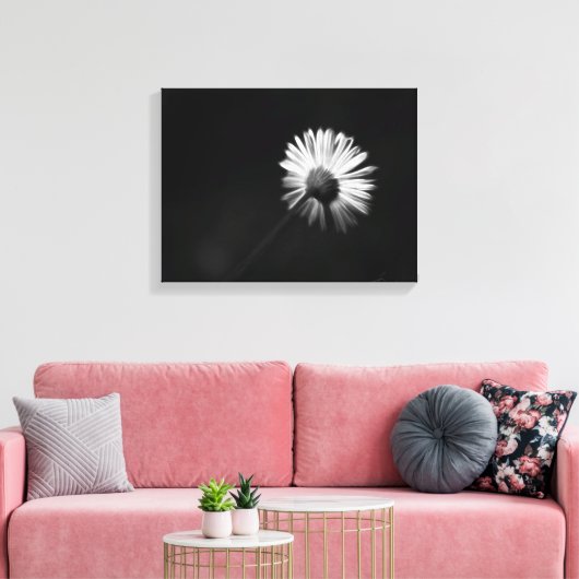 Verlegen witte daisy canvas print (Insitu (Woonkamer))